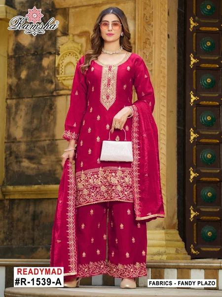 R 1539 A To D By Ramsha Fandy Readymade Pakistani Suits Wholesale Market In Surat